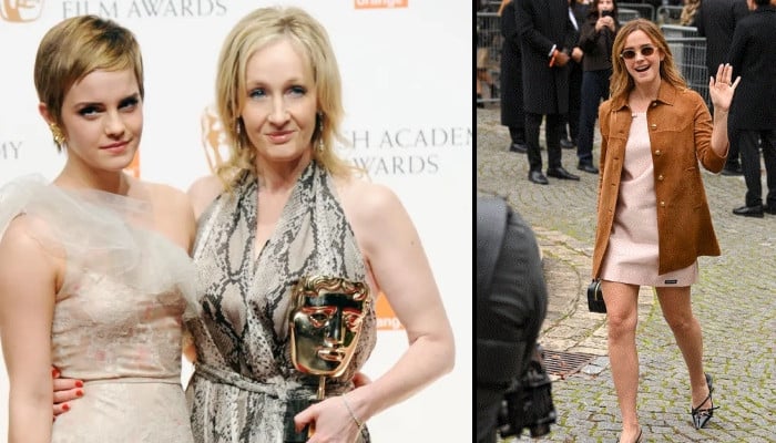 Emma Watson sourit à la querelle de JK Rowling à la Fashion Week de Paris