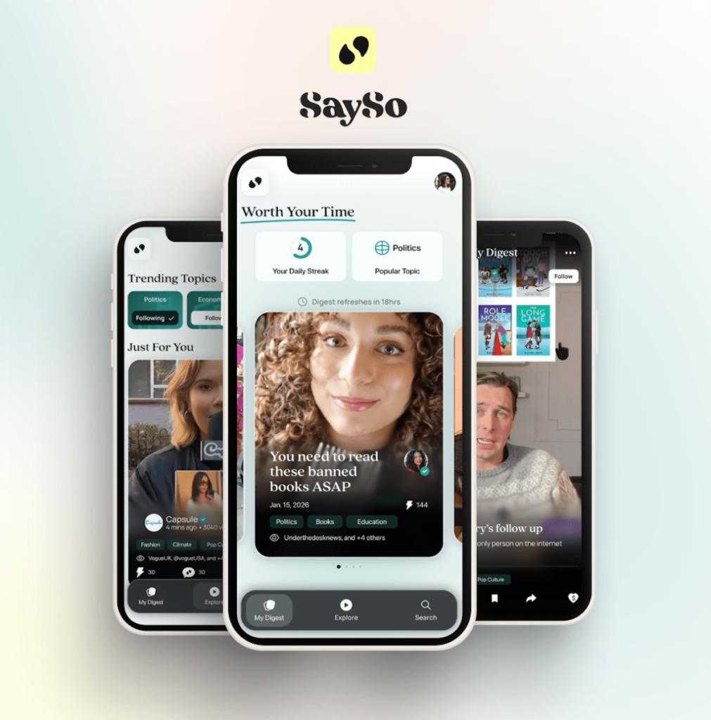 SaySo est une nouvelle application vidéo courte qui vise à restaurer la confiance des utilisateurs dans l’actualité