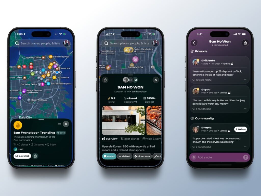 Zest lance une application de découverte de restaurants basée sur l’endroit où les gens mangent réellement
